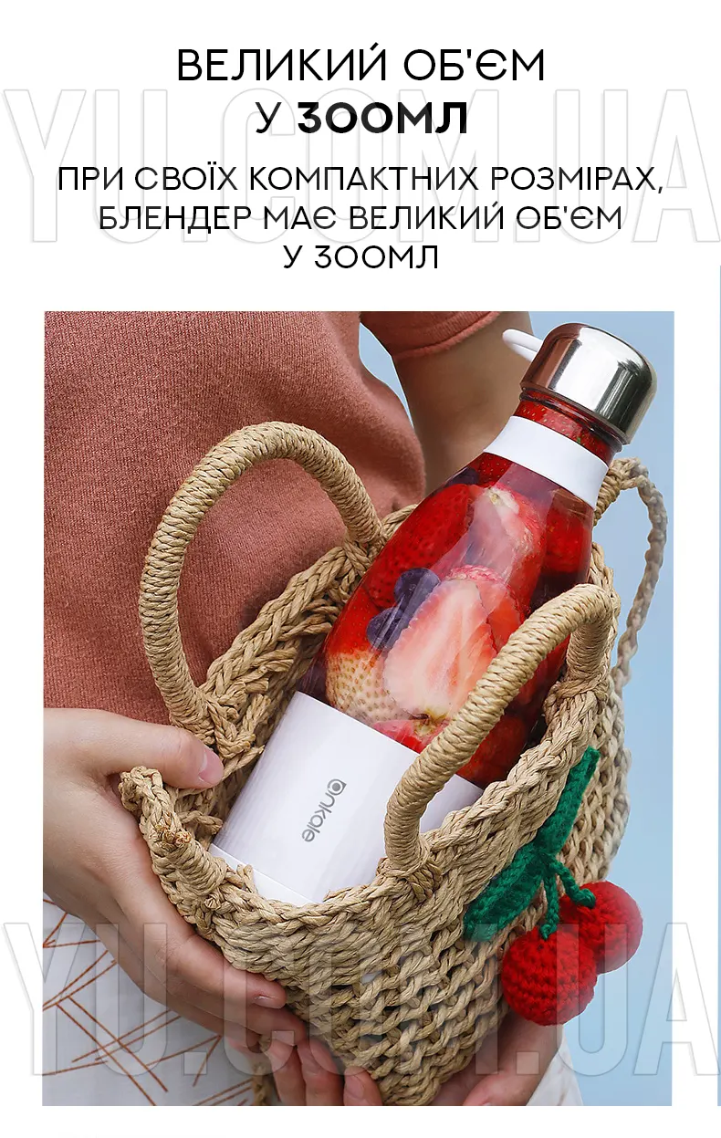 Портативний блендер-пляшка Mini Juicer Портативний блендер-пляшка Mini Juicer
